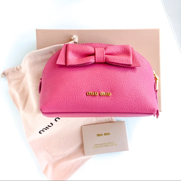 Miu Miu Handbags - NWOT Miu miu goat leather cosmetics pouch bag